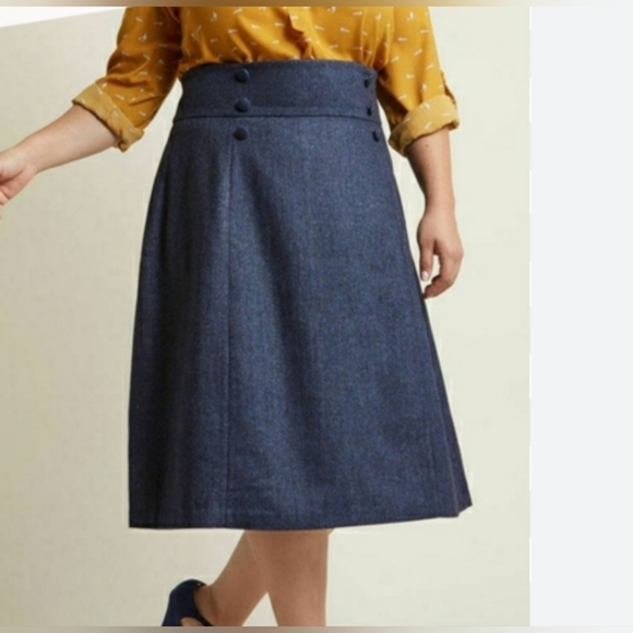 MODCLOTH HIGH WAISTED SKIRT WOOL BLEND - Picture 1 of 9